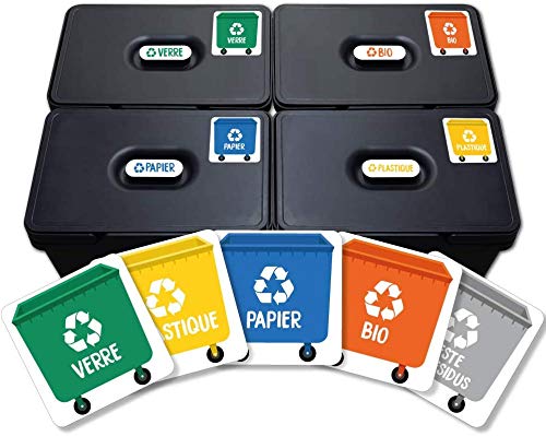 Signalétique.biz France - Étiquettes Autocollantes Tri Sélectif Pour Poubelles - Sticker Recyclage - Etiquettes Autocollantes Pour Poubelles De Tri Sélectif - Format : 150 X 150 Cm