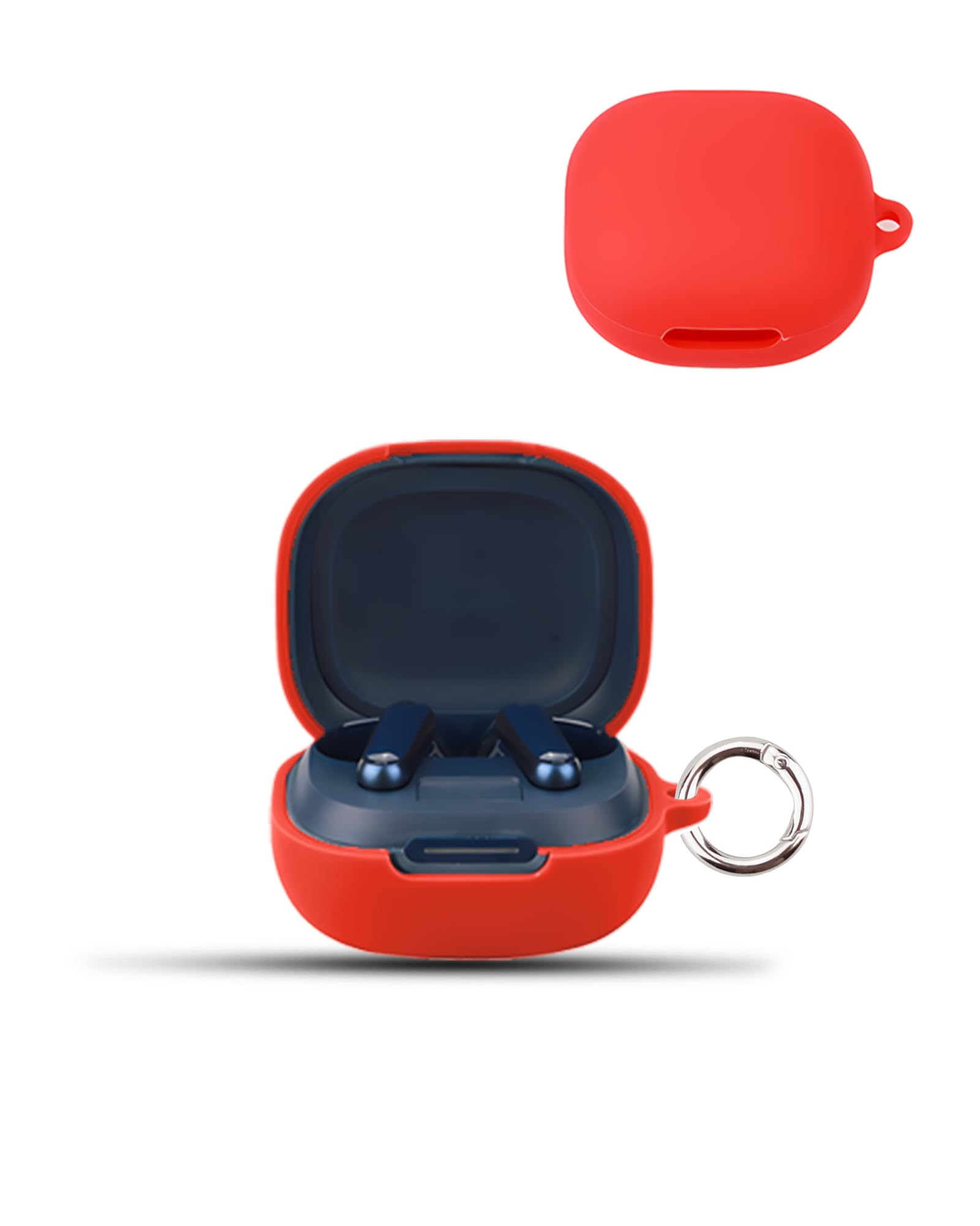 for soundcore P40i by Anker Wireless Earbuds,daunke Soft Silicone Protective Cover,Case with Round buckle,Full Protection,Red