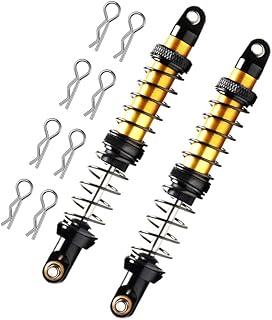 Mesimsple 2PCS RC Shocks 80MM & Body Clips for 1/10 1/16 Series RC Crawler Car Alloy Front Rear Shock fit for TRX4 SCX10 D90 Gen7 Gen8 Upgrade Parts