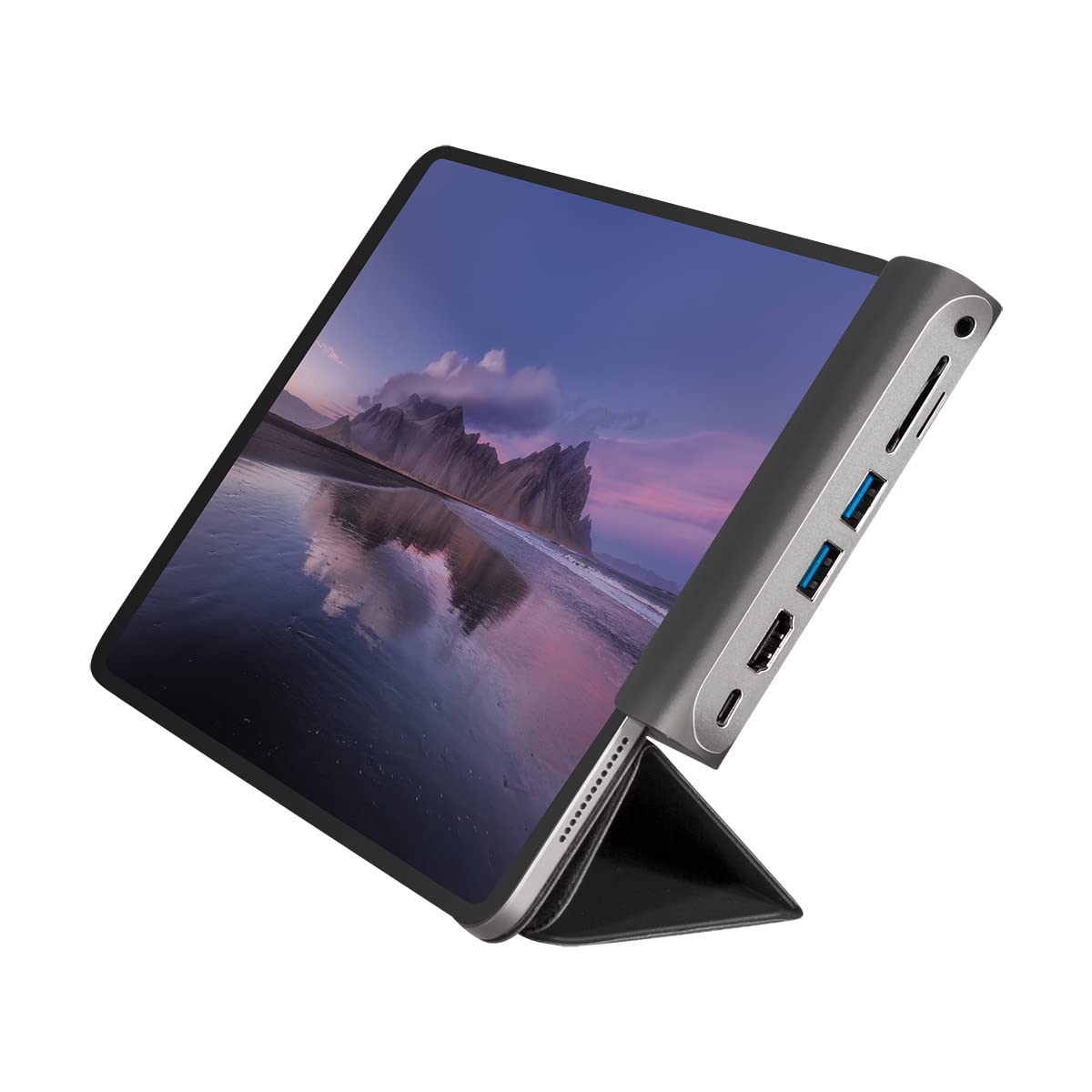 LogiLink UA0385 - USB 3.2 Gen 1 stacja dokująca do iPad Air, iPad mini i iPad Pro, 7 portów, USB-C PD, srebrna/czarna