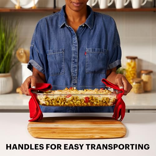 Image of Pyrex Basics 3 QT Glass Baking Dish With Plastic Lid, Casserole Dish, Glass Food Container, Oven, Freezer And Microwave Safe, Clear Container