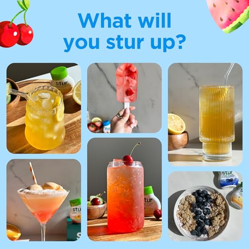 Image of Stur Electrolyte Water Enhancer | Sweetened with Stevia | High in Antioxidant Vitamin C | Sugar Free | Zero Calories | Keto | Vegan | 5 Bottles, Makes 90 Drinks (Strawberry Lemonade)