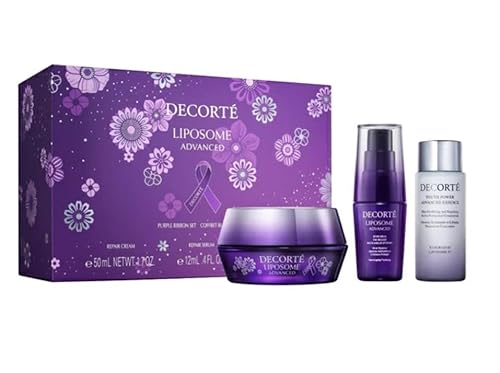 【2025限定発売】コスメデコルテ　リポソーム アドバンスト　リペアクリーム パープルリボン セット 2025/ リポソーム アドバンスト リペアクリーム 50g・リポソーム アドバンスト リペアセラム 12mL・ユース パワー エッセンス ローション 30mL　限定発売のサムネイル
