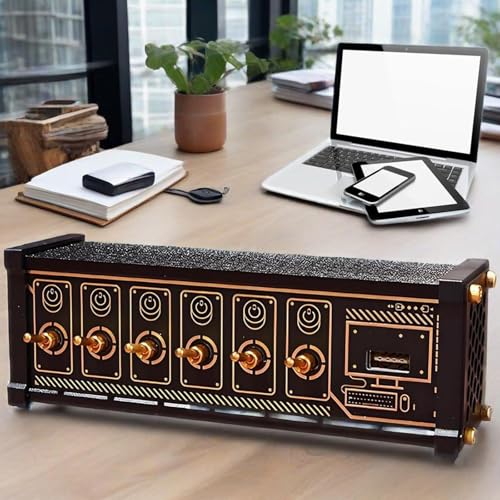 LHQYA Conmutador USB De 6 Puertos, Control Independiente, 6 Interruptores Individuales con Indicador Luminoso, para Compartir Dispositivos USB, Ideal para Regalar a Tu Pareja, para Teléfonos