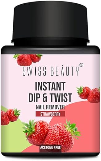 Swiss Beauty Instant Dip & Twist Nail Remover, Strawberry Fresh, 80 Ml