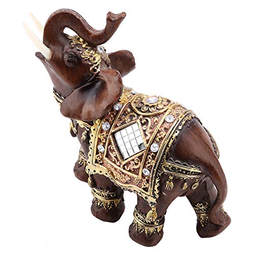 Preescolar, Toy Hztyyier Buena Suerte Elefante Estatua Feng Shui Elefante Decoración Resina Figuritas para la Riqueza Lucky Figurine Decoración para el hogar Deko...