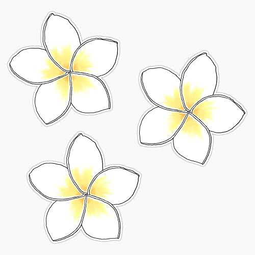 Plumeria - Adhesivo de vinilo impermeable para coche, laptop, pared, ventana, 5 pulgadas