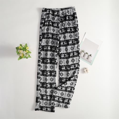 Womens Christmas Pajama Pants Christmas Tree Plush Flannel Pajama Pants - image 2