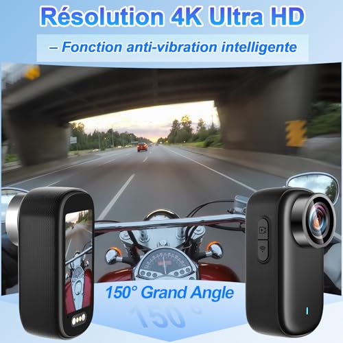 SecuraLen Mini Camera Sport 4K UHD WiFi avec Écran 64GB, 150° Grand Angle & IP65 Étanche Caméra 360 Moto, Anti-Vibration Portable Camera Velo – Idéal pour Les Activités Sportives et de Plein Air – Image 5
