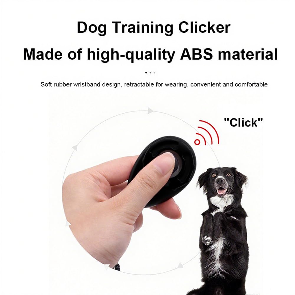 Clicker per Cani Addestramento Professionale con Laccetto Spirale Portatile Strumento Addestramento Cani Gioco Interattivo Educazione Canina