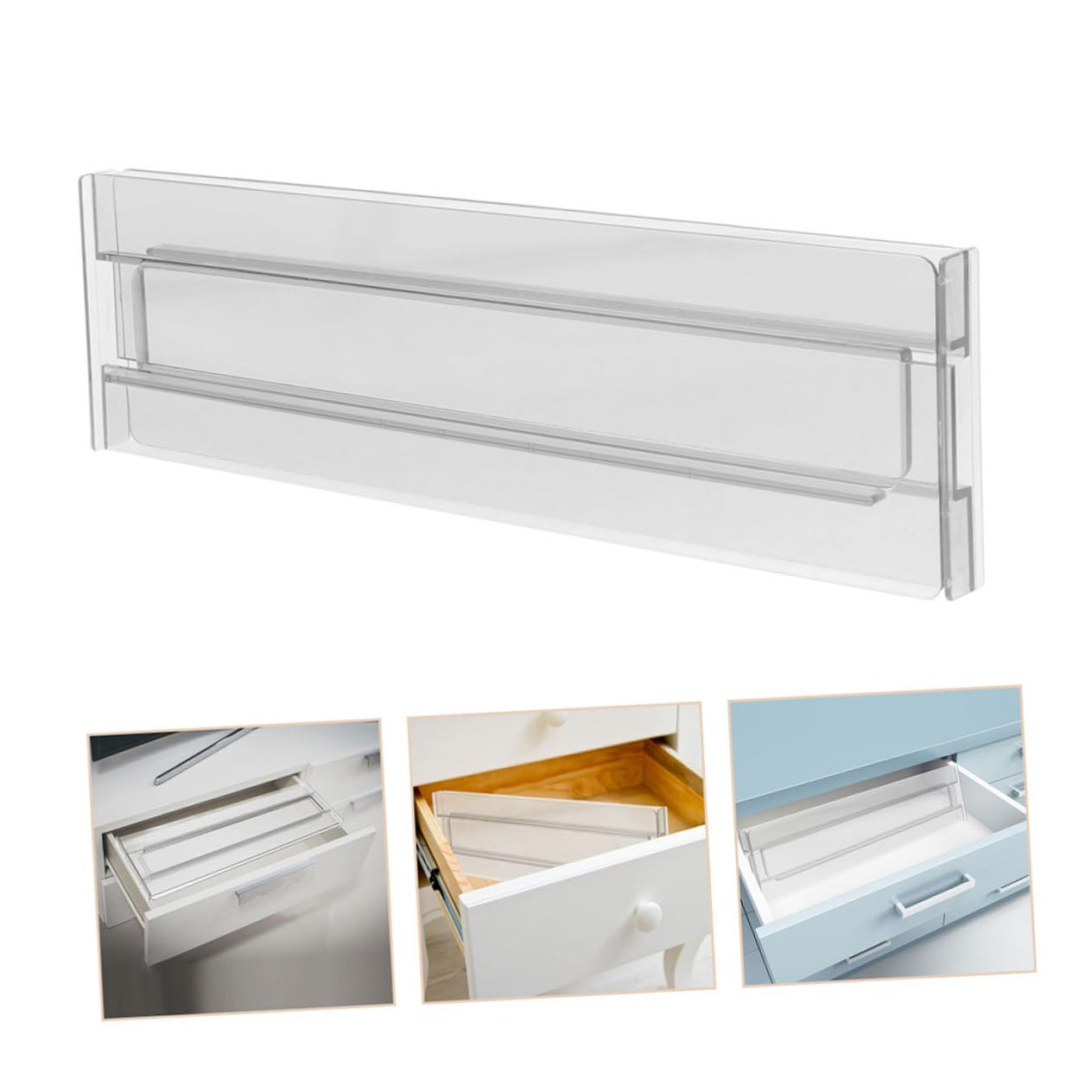 Hemobllo Divisores de Cajones Ajustables 8 Piezas, Organizador para Calcetines y Ropa Interior, Ps Transparente, Fácil Instalación para Dormitorio