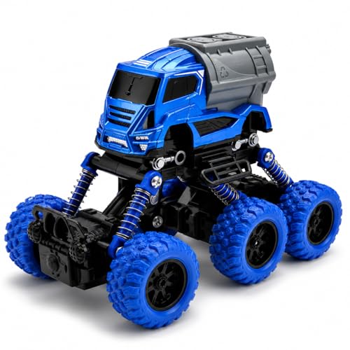 Image of Die Cast Monster Truck Toy for Kids | Heavy Duty Vehicle with Big Wheels | Strong Metal and ABS Plastics Build | Action Packed Push Play Truck | Gift Choice Blue Colour