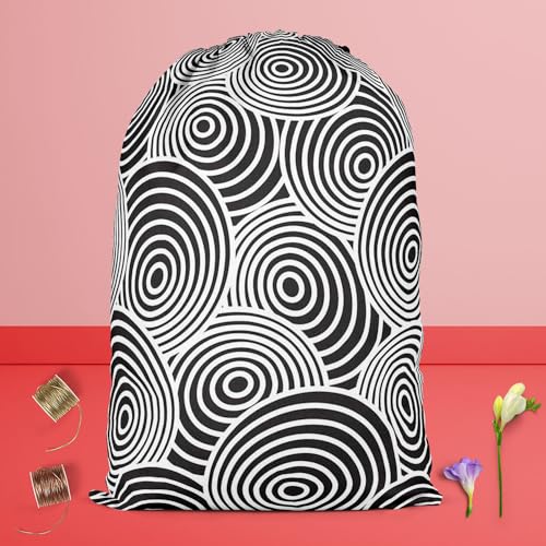 Image of ArtzFolio Circled Life | Reusable Sack Bag | Bag for Gym, Storage, Vegetable & Travel