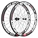 Superteam Carbon Fiber Road Bike Wheels 700C Clincher Wheelset 50mm Matte 23 Width (3D Red and White)