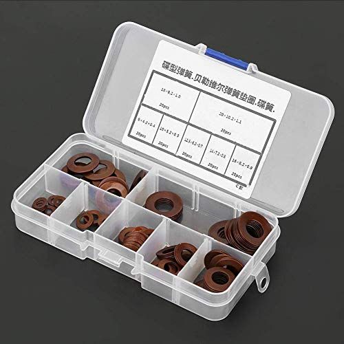 7 Sizes Belleville Spring, Steel Spring Washer Ring Spring Lock Washers Gasket Assortment Set for Heavy Machinery 140Pcs