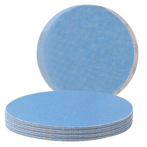 Disques Abrasifs en Maille de 225 mm, 10 Pièces, Papier Abrasif Bleu en Céramique, auto-agrippant, Grain 240, sans Poussière, Pour le Ponçage et le Polissage des sols, Meubles, Bois et Automobiles