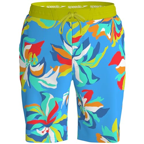 Speedo 800379216242S Print Bondi Basin Boardshort 20 Inch Tranquil Blue S