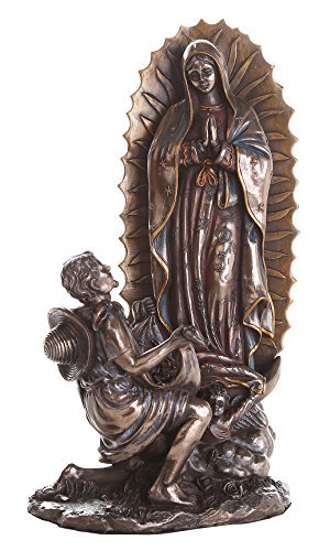 10 Inch Our Lady Of Guadalupe San St Juan Diego Saint Estatua Virgen Miracle Religious Collectible Figurine Cast Bronze Statue