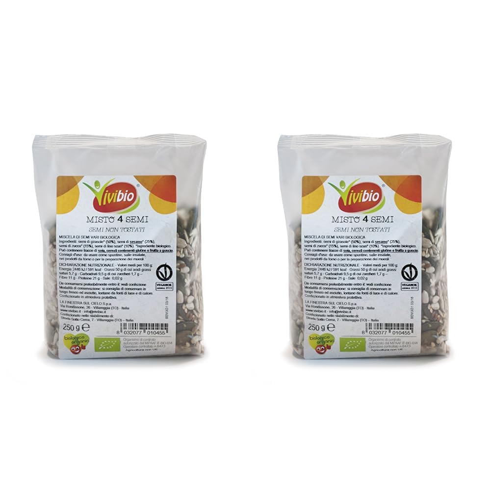 Misto Semi 250 G - Girasole, Sesamo, Zucca, Lino (Confezione Da 2) - Foto 3