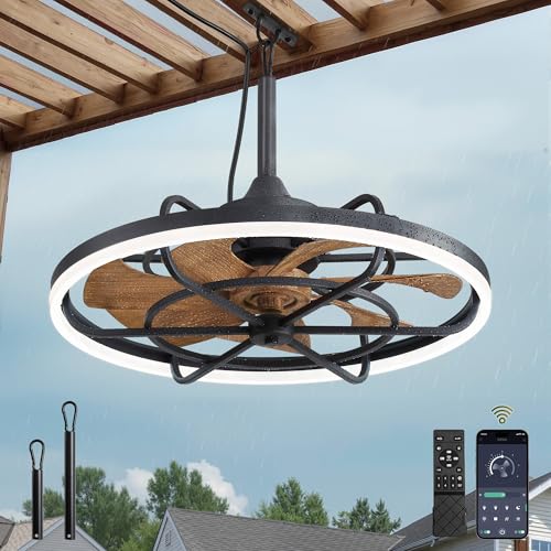 Image of Fanbulous 24 inch Outdoor Ceiling Fan with Light, Waterproof Caged Gazebo Fan