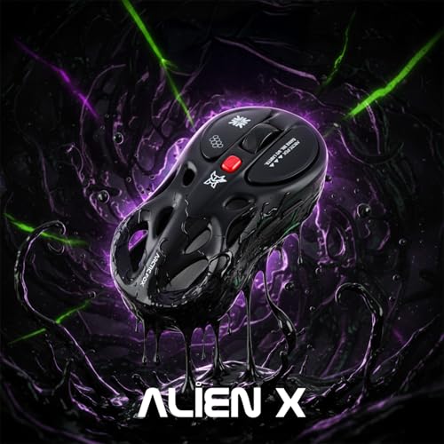 Image of Arctic Fox Alien-X Gaming Wireless Mouse, Tri-Mode (2.4G /Bluetooth /Wired), 4800 DPI, 1000Hz Ergonomic Hollow RGB Rechargeable Type-C for Mac /Laptop /iPad /Office (Black)