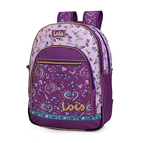 Lois: Mochila Infantil Escolar niña Acolchada y Estampada. Doble Compartimento. Colegio
