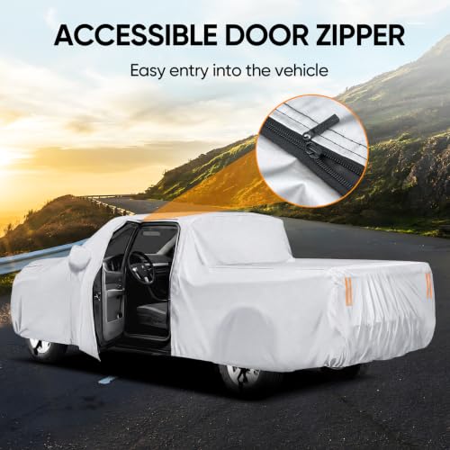 Image of Truck Cover Waterproof All Weather,Pickup Truck Car Cover Fit for Most Regular Cab Short Box Ford Ranger /F100,Chevy C10 S10,Ram 150 /250,Nissan Frontier etc (Length Up to 210 inch)
