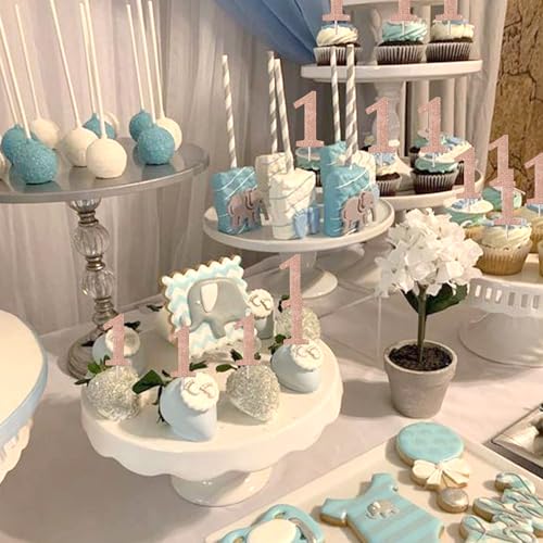 Rsstarxi XM536-1 ROSE GOLD 36 Pack Number 1 Cupcake Toppers Glitter Age One 1St Birthday Cupcake Picks thumb #5