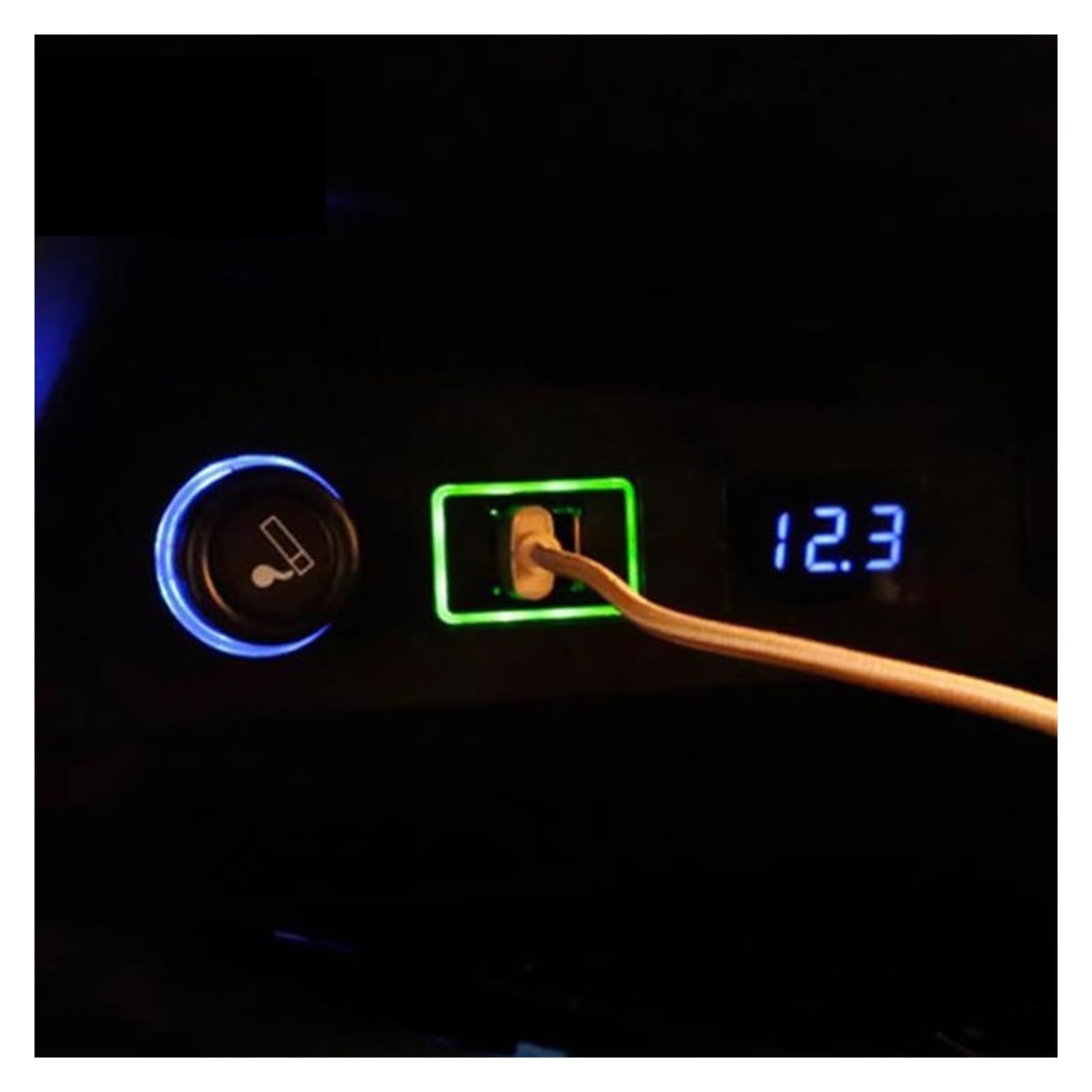 Amazon.com: RUNAUP Multi-Function Cigarette Lighter USB Interface Digital  Display LED Panel Compatible for Toyota C-HR CH-R 2017 2018 Accessories :  Automotive