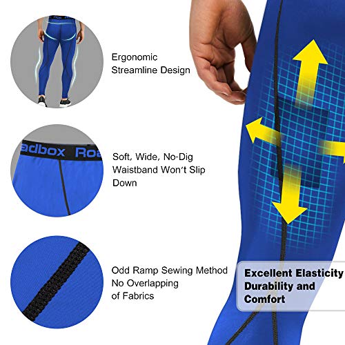 Roadbox Compression Pants for Men Running Tights Base Layer Leggings - Thumbnail 5