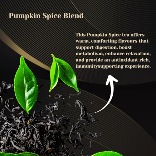 Image of Wah Tea Long Leaves | 100% Natural Anti-Oxidants | Flavourful & Aromatic | Aroma of Kangra Valley | 100g (Pumpkin Spice)
