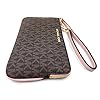 Michael Kors Jet Set Travel Large Top Zip Signature PVC Wristlet Clutch (brown/blush)