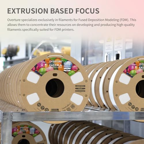 OVERTURE Easy PLA 1.75 mm 3D Druckerfilament, 1kg (2.2 lbs), Verstärkt Zähigkeit PLA, Maßgenauigkeit +/- 0,02 mm (Easy Weiß) – Bild 4