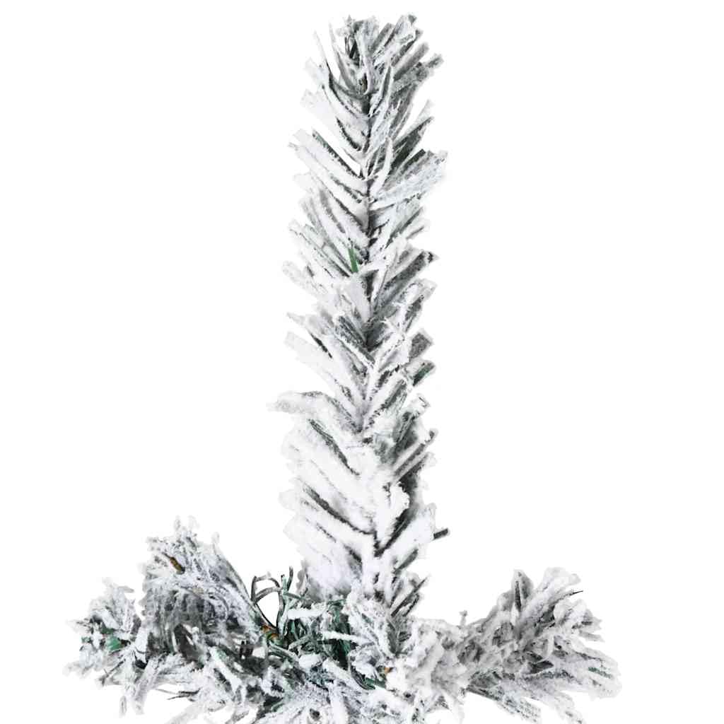 Semi Albero di Natale Artificiale con Neve Slim Alto 150cm PVC Salva Salvaspazio Parete Riutilizzabile Decorazione Festiva