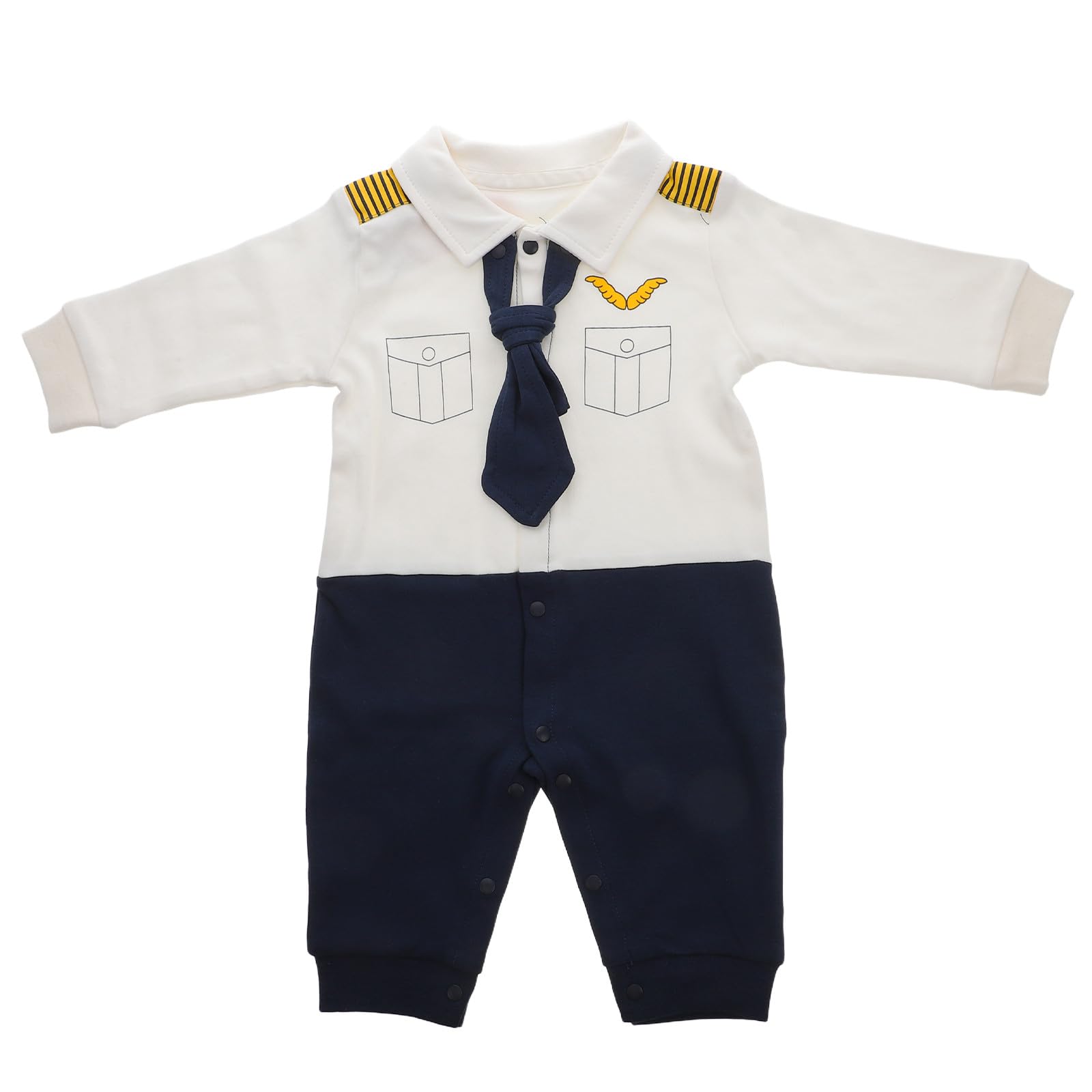 Tutina a maniche lunghe da pilota per neonati, tuta in stile | Tutina intera morbida unisex per neonati, ideale come regalo per baby shower o per l'uso quotidiano.