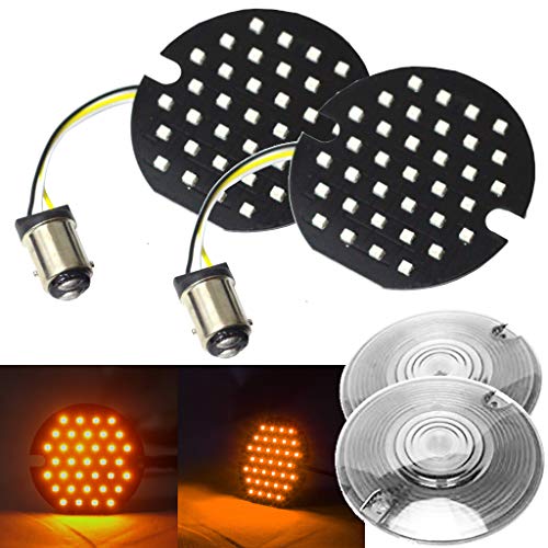 Eagle Lights 3.25 3-1/4 Inch Flat Style Front LED Turn Signals Compatible With Harley Davidson Motorcycles (Add Clear Lenses)