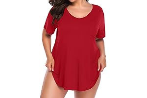 BELAROI Red Plus Size V-Neck Tunic Tops