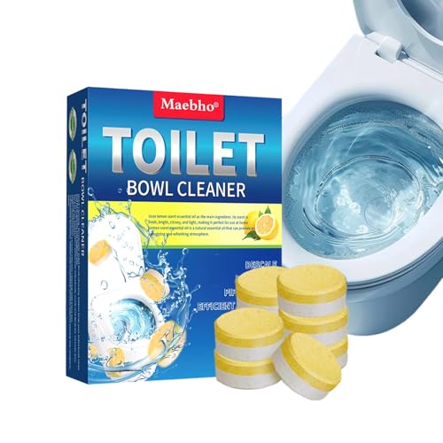 Youery Pack de 24 Pastillas Efervescentes para Inodoro con Aroma a Limón,Limpiador Antical que Elimina el Sarro y la Suciedad al Instante, Para un Baño Fresco y Limpio