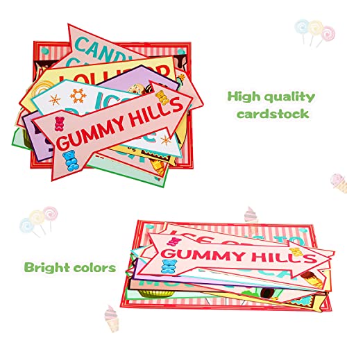Gejoy 20 Pieces Candyland Party Decorations Candy Land Party Sign Welcome Candyland Birthday Party Decorations Directional Signs Street Photo Prop Cutouts For Sweet Candy Theme Party Supplies #TOP3