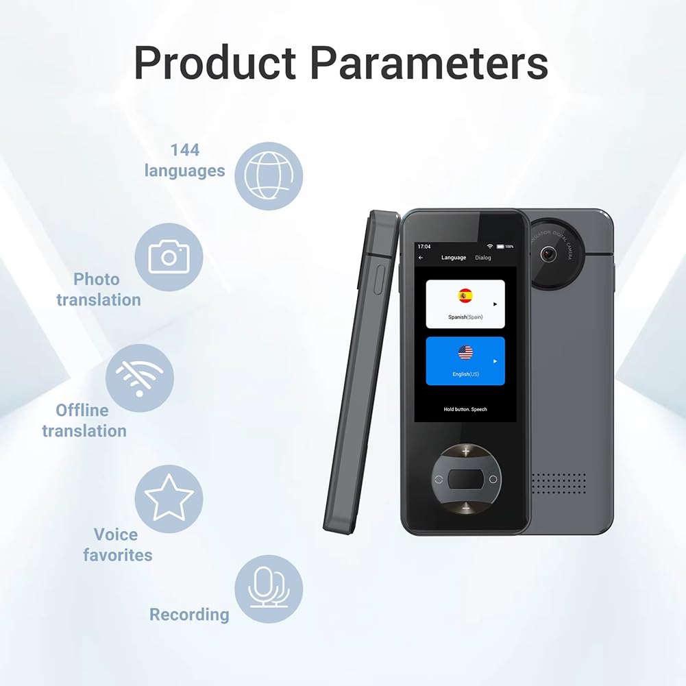 Traduttore di Voce Intelligente W10 144 Lingue Traduttore Offline Istantanea per Viaggi e Affari