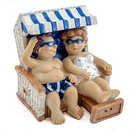 Beach Chair Holiday Couple, Baltic Sea, Holiday, Beach, Mini Beach Basket, Multicoloured, 7.5 cm x 7.8 cm x 8 cm - Image 2
