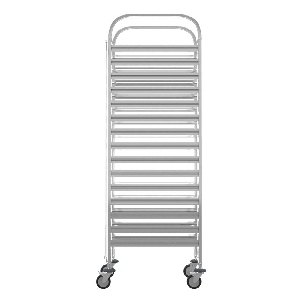 XEMQENER 15 Tier Stainless Steel Kitchen Rolling Cart Commercial Trolley with Casters and