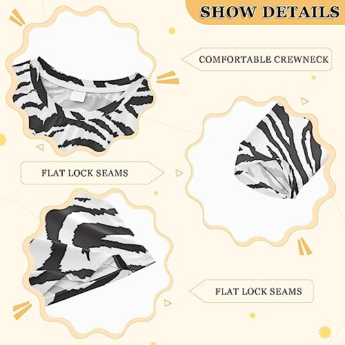 Pfrewn Kids Long Sleeve Rash Guard Shirt Tiger Zebra Animal Print Swim Shirt for Boys Girls UPF 50+ Sun Protective3