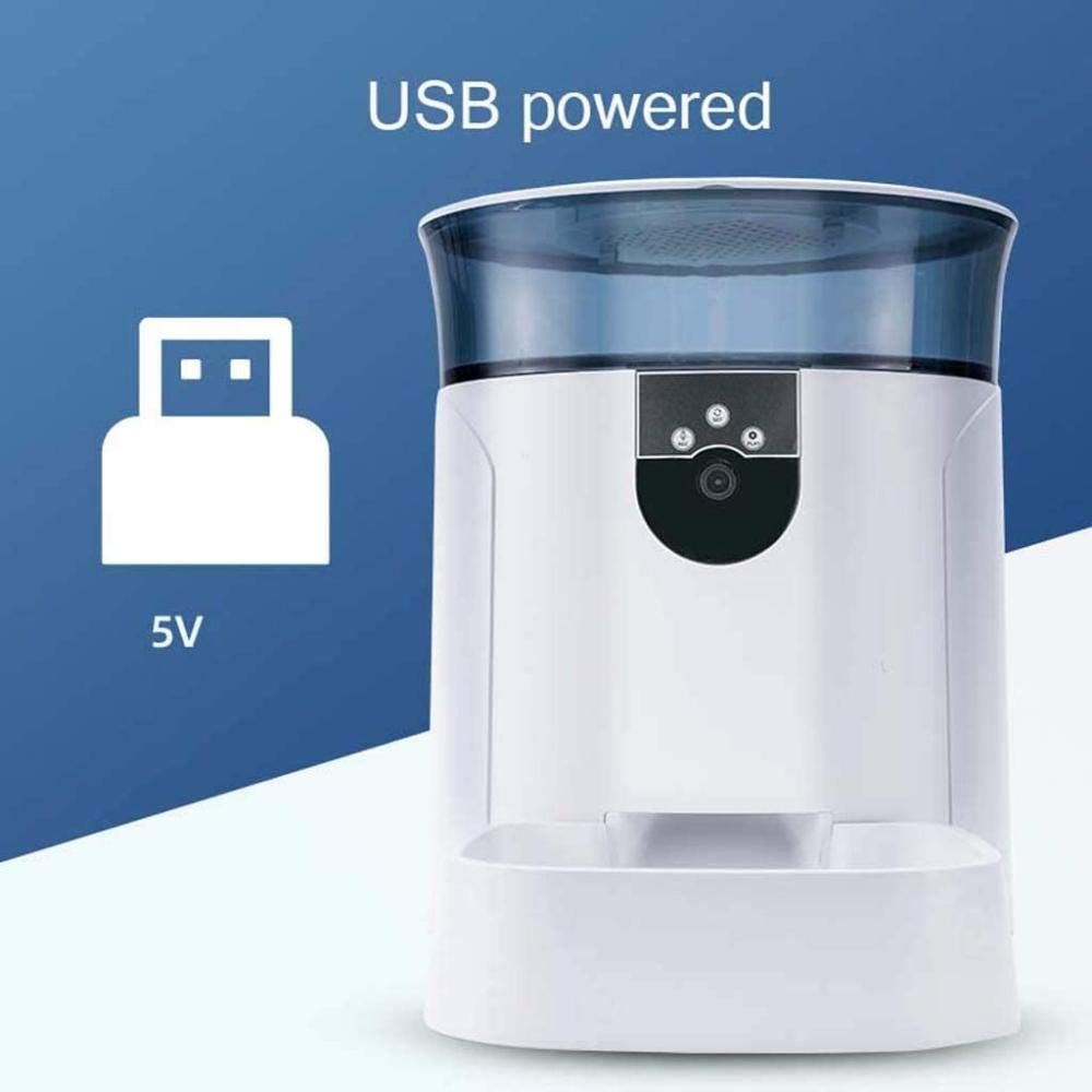 Dispensador automático de Alimentos con Control de la aplicación Smart Pet Cat Dog de 7L con cámara Audio de 2 vías Recordatorio de Voz Grabación de Video para Perros medianos Grandes