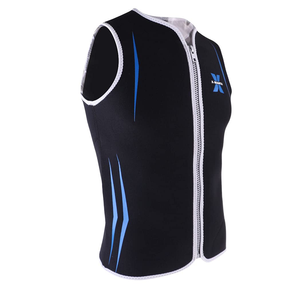 Gilet per Muta in Neoprene 3mm ZIPPER Muta Da Sub Senza Maniche per Uomo - Nero, XL