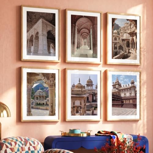 Image of kotart Travel Inspired Digital Painting for Wall Decoration - Historical Buildings Art Prints Living Room Bedroom Office Decor (14X20 Inch, A) Pack of 6
