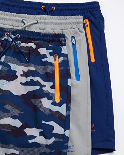 Image of Eddie Bauer Boys' Active Shorts - 3 Pack Quick Dry Athletic Shorts - Hybrid Mesh Performance Shorts for Boys (4-16)