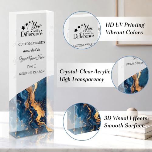Image of Custom Trophy Award, Crystal Awards and Trophies with Company Logo & Text