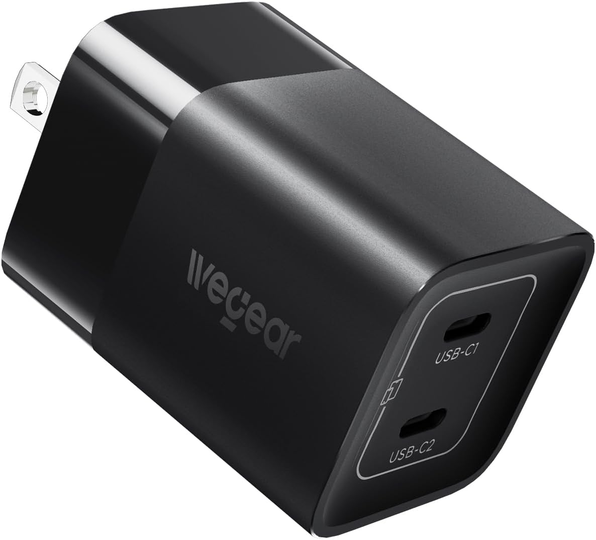 45W USB C Charger, 2 Port PPS Compact Foldable GaN Charger for iPhone 17/16, iPad, Galaxy S25 S24, Pixel 10/9, Compatible with MagSafe (Black)