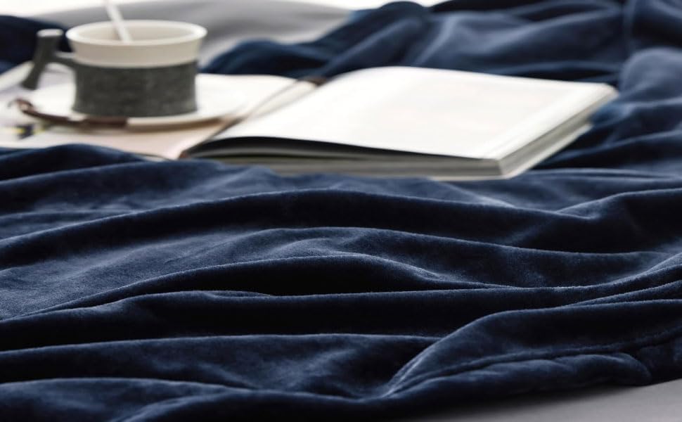 Polar Fleece Throw Blanket for Couch, Twin Bed, Chair, Kids, Adults, Pets 50x60 Soft Cozy Reversible Throw Blanket (Navy Blue) - Image 6
